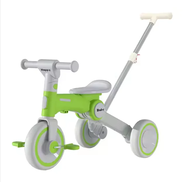 Manufacturer Multi-Functional Baby Playing Tricycle With Pushing Handlebar for 2 to 4 Children Safe Playing