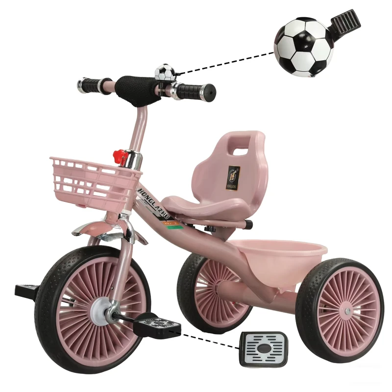 Manufacturer Price Baby Tricycle Steel Frame EVA Wheels for 3 5 Years Old Kids with Light