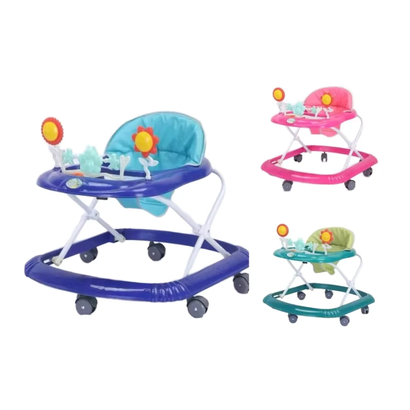 Manufacturer Supplies Children's Foldable Anti Rollover Walkers Foreign Trade Baby Strollers O Shaped Leg Prevention Plastic