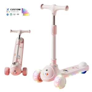 Manufacturers 3 Wheels Foldable Kick Scooter for Kids Music Foot Scooter with LED Lights for Outdoor Use