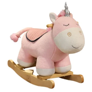 Manufacturer’s Direct Sales of Pink Unicorn Plush Animal Rocking Horse As a Birthday Gift for Girls