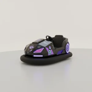 Matte Black Fiberglass Commercial Electric Amusement Go Kart with LED Remote Control 48V Outdoor Indoor Use