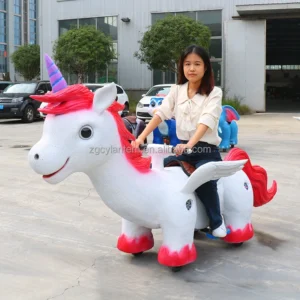 Mechanical Animatronic Unicorn Ride on Amusement Park Toys Function Customizable Suitable for Indoor and Outdoor