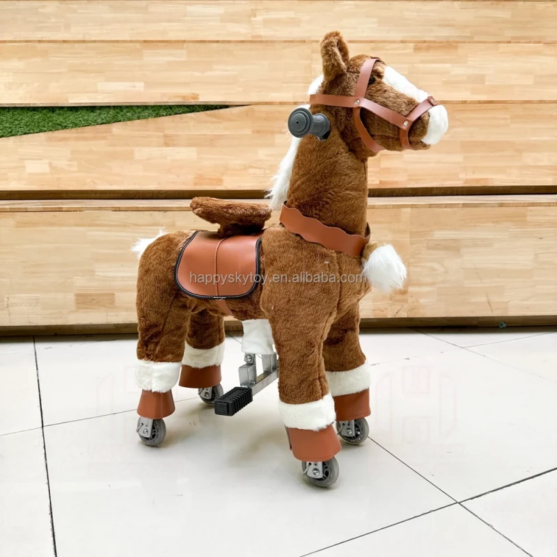 Mechanical Riding Machine for Children Plush Walking Horse Style Toy