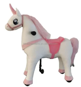 Mechanical Stuffed Plush Animal Walker Ride on Horse Toy Cars Walking Horse Riding for Kids and Adults