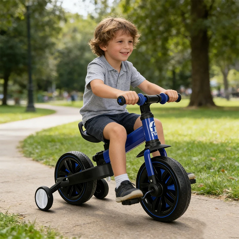 Metal 3 Wheel Folding Baby Stroller Walker Scooter Tricycle With Training Wheel Child Tricycle Kids Tricycle