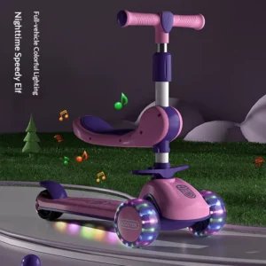 Metal 3-Wheel Scooter for Children 3-6 Years Old Pedal Folding Model Boys’ and Girls’ Scooter
