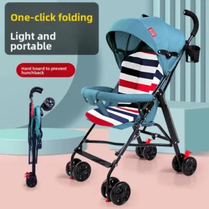Metal Baby Strollers Lightweight Foldable Compact Umbrella Style Design Reclining Sitting Options for Babies Toddlers