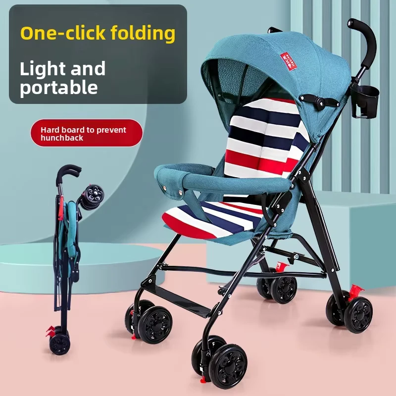 Metal Baby Strollers Lightweight Foldable Compact Umbrella Style Design Reclining Sitting Options for Babies Toddlers