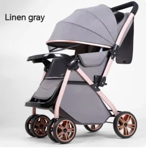 Metal Lightweight Folding Umbrella Stroller Four wheel Shock Absorption Two way Pushchair for 0 6 Months Babies 15kg Load
