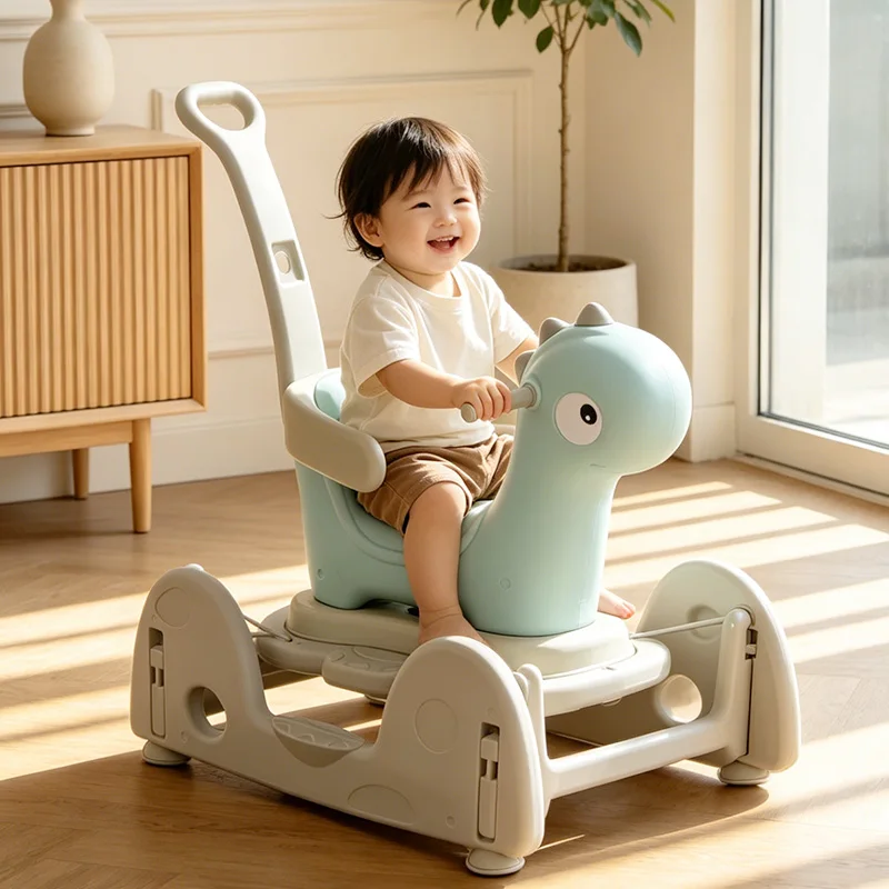Mini 3 in 1 Car Cartoon Kids Rocking Horse Unpowered Baby Plastic Ride on Toy Animal
