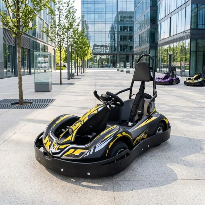 Mini Electric Go Karts with Fat Tires High Speed 200kg Load Capacity Durable Steel Frame Race Go Kart Cars for Outdoor Use