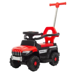 Mini Electric Push Car 4 Wheels Kids Ride on with Push Bar