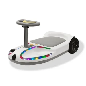 Mini Electric Scooter for Kids White Plastic Outdoor Toy with 3 PU Wheels For Old Children Toy