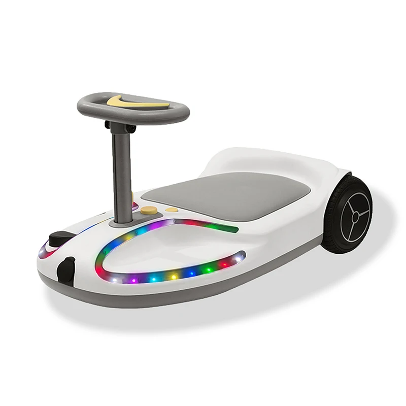 Mini Electric Scooter for Kids White Plastic Outdoor Toy with 3 PU Wheels For Old Children Toy