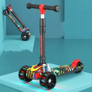 Mini Luxury Aluminum Alloy Plastic Child Scooter Toy Three Wheels Foldable Drift Trike Height Adjustable for Outdoor Fun Kids