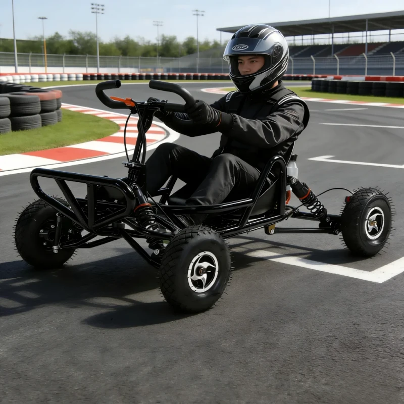 Mini Off-Road Go Kart Small Wheel 4-Wheel Buggy with Shock Absorber Outdoor Racing Karts