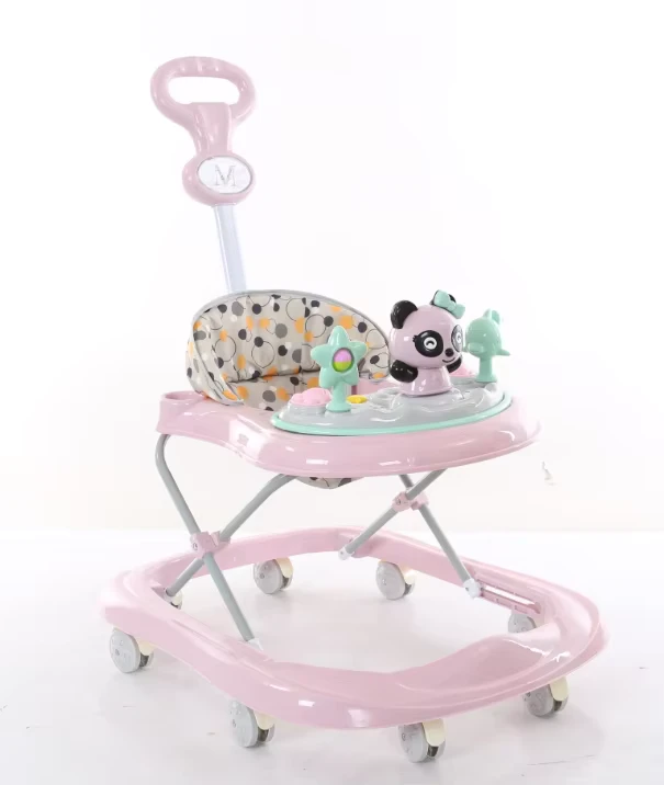 Minimalist Style Baby Learning Walker Foldable Lightweight Frame With Cartoon Duck Toys For Modern Families Walking Assistant