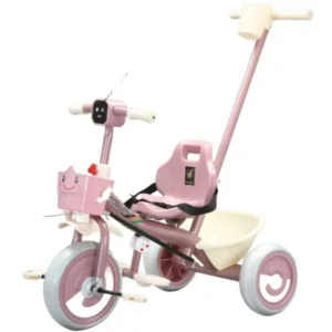 Model 936 Three Wheel Plastic Tricycle with Cute-shaped Front Basket for Kids 2-6 Years Front Frame and Vibration Light