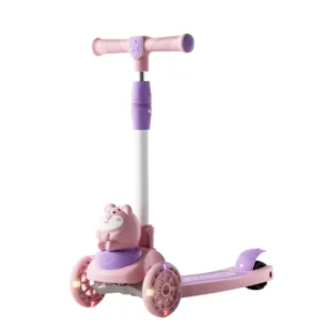 Modern 3-Wheel Folding Kick Push Scooter for Kids Outdoor Design with Light PU Plastic for Children