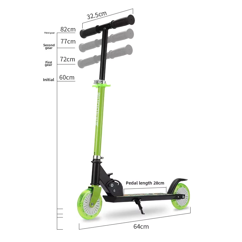 Modern Children's Scooter with Two Plastic Wheels