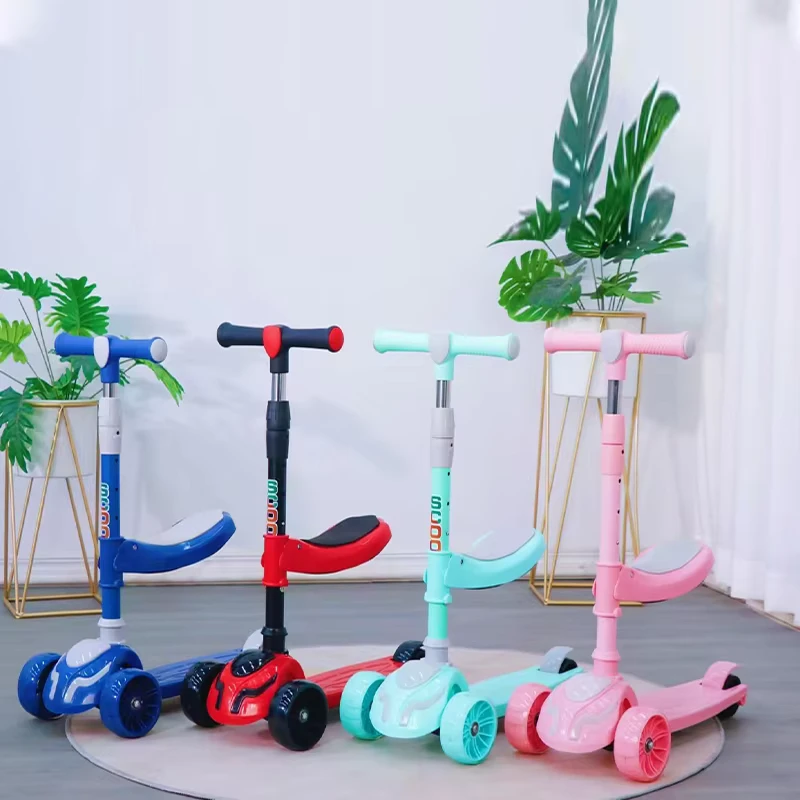 Modern Cute Design High Quality Outdoor Lightweight Plastic Wheel Height Adjustable Seat Included Kids Scooter Kids Toy