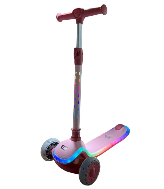 Modern Kids' Three Wheeled Scooter with Music Light Deck Adjustable Height for Outdoor Activities