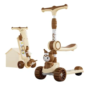 Modern Plastic Children’s 3 12 Years Old Boys Girls Foldable Scooter Three Wheels Pedal Seat Balance Kick Scooter