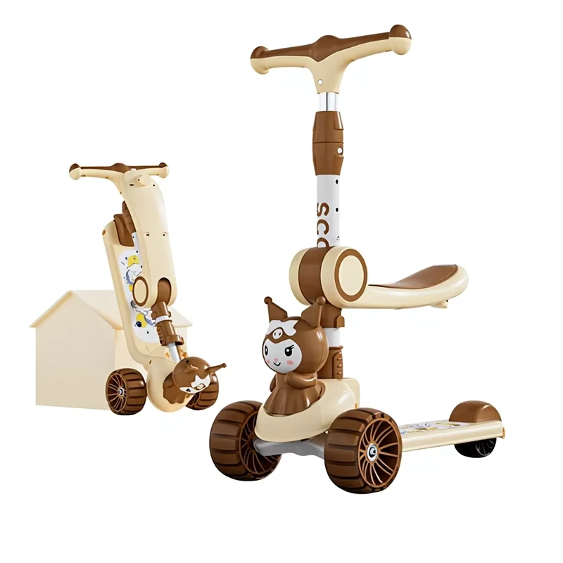 Modern Plastic Children's 3 12 Years Old Boys Girls Foldable Scooter Three Wheels Pedal Seat Balance Kick Scooter