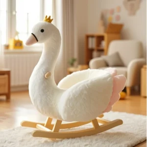 Modern Style Ride on Stuffed Plush Animal Toys Swan Baby Bouner Rocking Chair