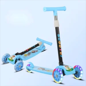 Modern Three-Wheel Kids Scooter Foldable Lightweight Steel & Plastic for Ages 2-12 Years Outdoor Toy