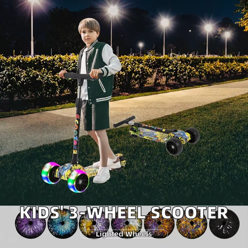 Modern Three-wheeled Outdoor Child Toy Scooter Foldable Lightweight Steel Plastic Adjustable Handlebar Seat 3 12 Years