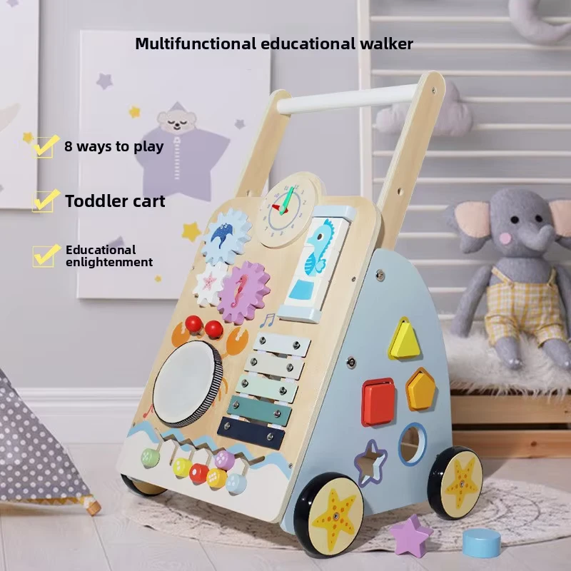 Modern Wooden Baby Walker Stroller Educational Toy For One Year Olds New Baby Gift For Learning To Walk
