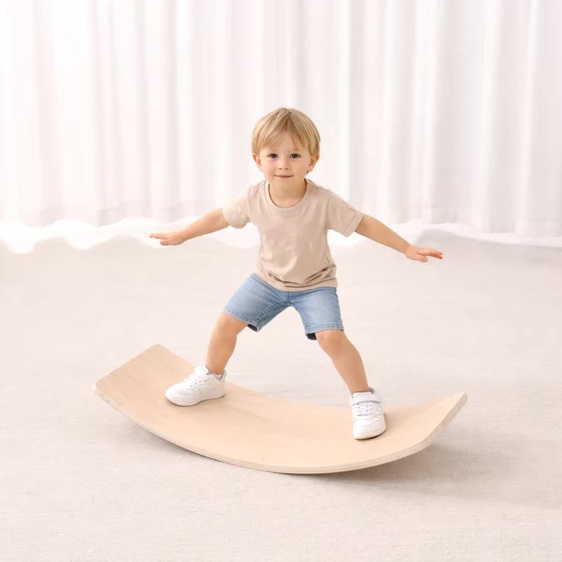 Montessori Indoor Outdoor Play Equipment Balance Board Wood For Kids 3-7 Years