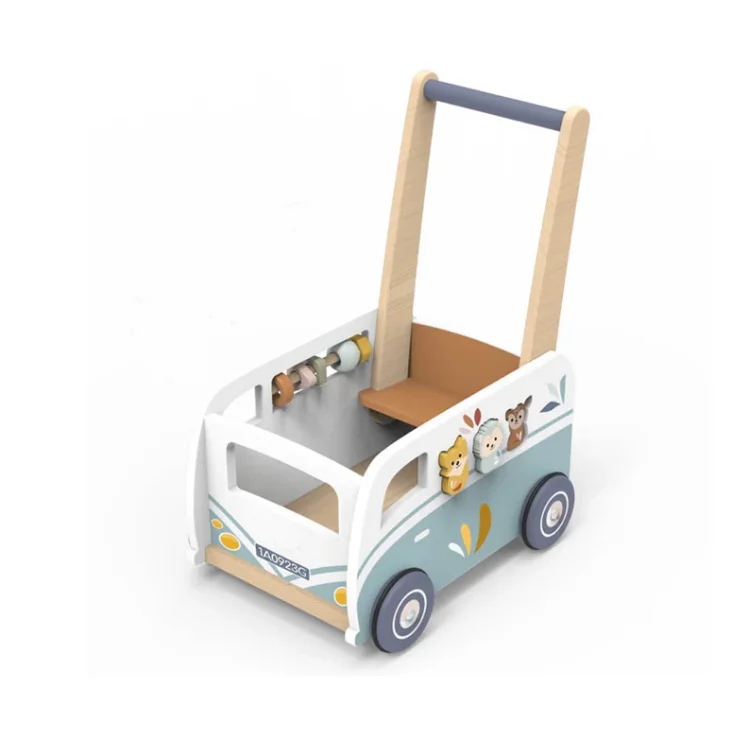 Montessori Wooden Children Push Car Toy Baby Push Toy Toddler Grasping Exercise Push Car Toy