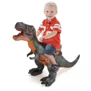 Mountable Soft Rubber Rideable Man Carrying Animal Kids Big Size Ride on Dinosaur Toy With Roaring Sound