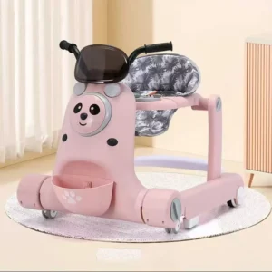 Multi Function Push Kids Walker Cars Anti O Leg Baby Walker with Learning Feature Silent Wheel Plastic Material