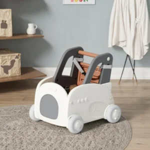 Multi Functional Baby Walker with Safety Belt & Large Storage Bag Eco Friendly Toy Cart for Indoor Outdoor Use Holds Toy & Book