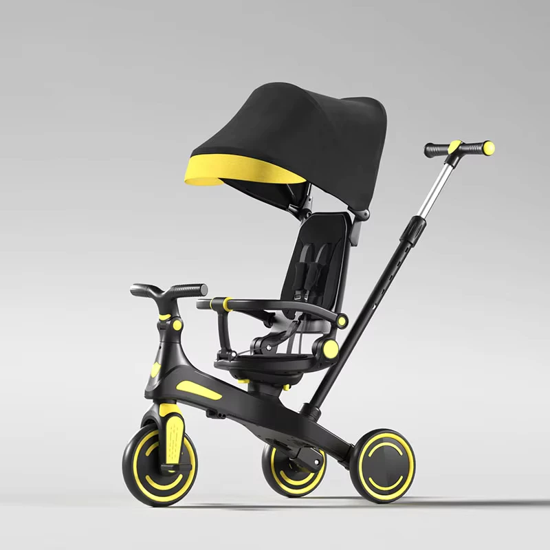 Multi Functional Children's Tricycle 5 in 1 Kids Balance Bike and Ride on Car PP Steel Rubber 7.2kg