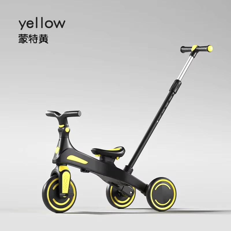 Multi Functional Convertible Baby Tricycle Stroller Silent EVA Wheels Detachable Pedal Low Gravity Anti Tip Kids Walking Bike