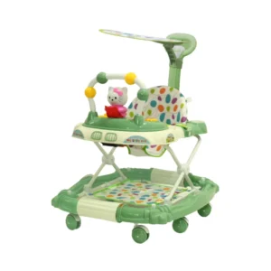 Multi Functional Foldable Plastic Frame Baby Walker Rocker Adjustable Seat and Interactive Music Panel