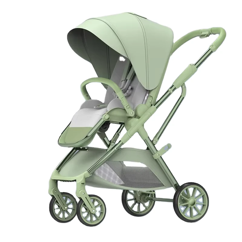 Multi Functional Kids Stroller with X Type PU Wheels and Cotton Foldable Outdoor Travel Pram Baby Coches