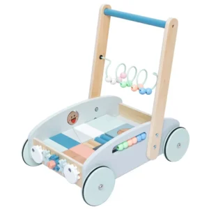 Multi Functional Wooden Baby Walker with Trolley Simulation Kids Push Car Play House Grocery Cart Activity Toys for Children