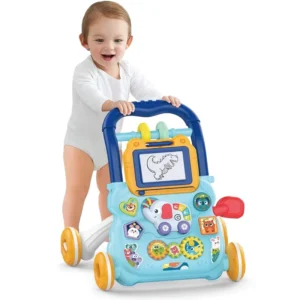Multi-function Baby Walker Toys Toddler Stroller Sit to Stand Learning Walker with Early Educational Activities Board and Music