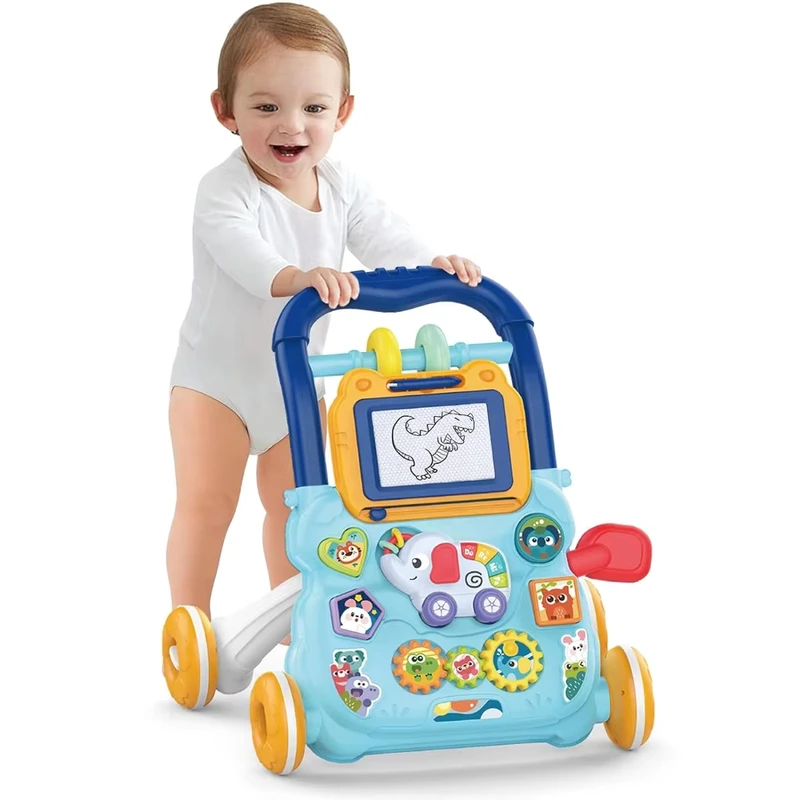 Multi-function Baby Walker Toys Toddler Stroller Sit to Stand Learning Walker with Early Educational Activities Board and Music