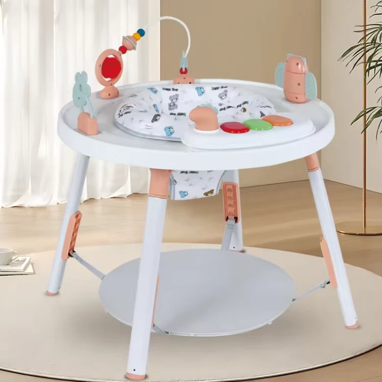 Multi functional Baby Jumping Chair Jumper Toy Toddler Activity Center and Play Table Baby Bouncer Push Walker with Lights Music