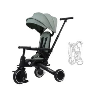 Multi functional Foldable Tricycle for Kids 8 in 1 Reversible Seat Baby Tricycle 3 Wheel Kids Ride on Trike Outdoors