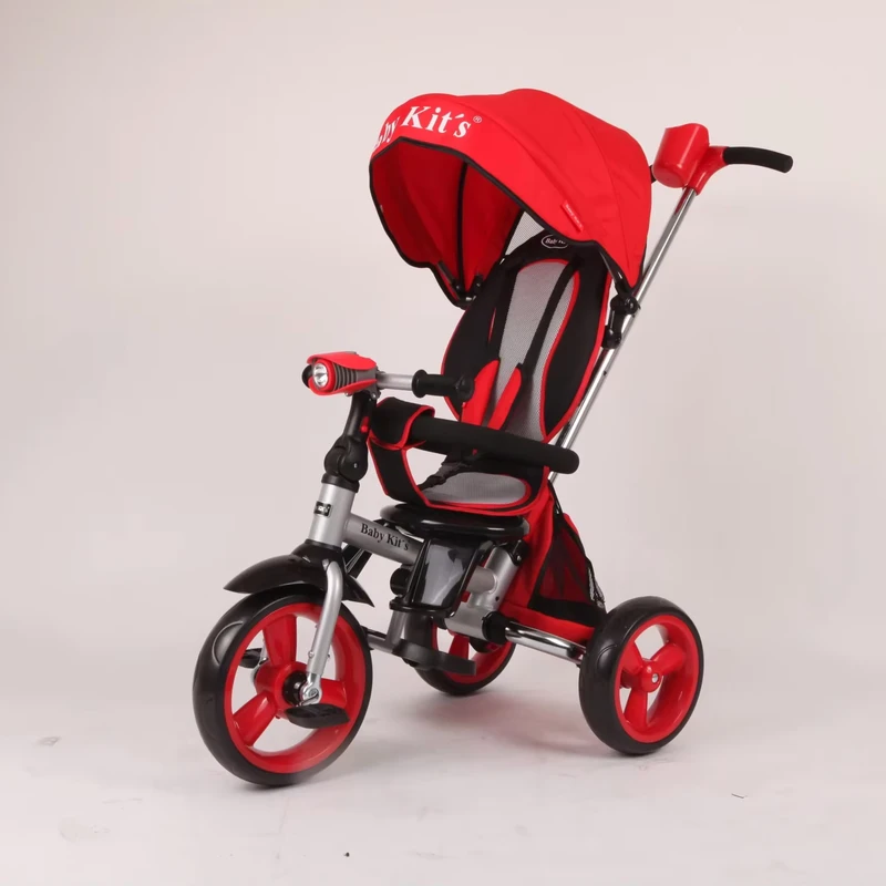 Multi-functional Kids Tricycle with Foldable Rear Fork, Adjustable Baby Trike for Toddlers