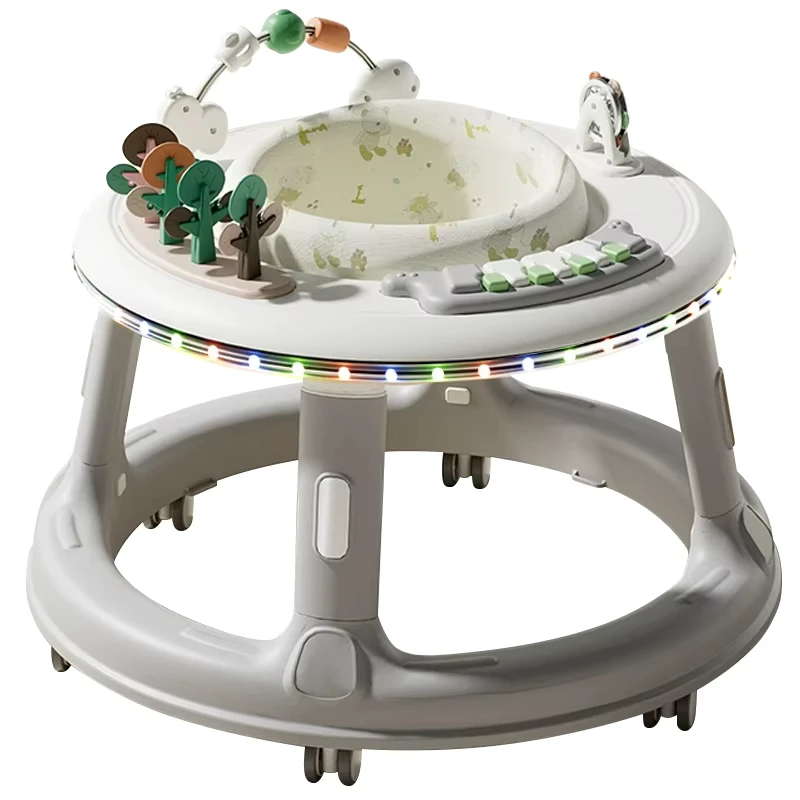 Multifunction 3 in 1 Baby Music Walker Educational Toys 6 Wheels Foldable Plastic Frame Seat Baby Walking Chair Sale
