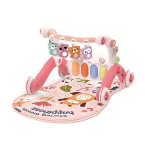 Multifunction 6 in 1 Educational Electronic Plastic Pedal Piano Fitness Infant Walker with Light and Music Baby Playing Mat